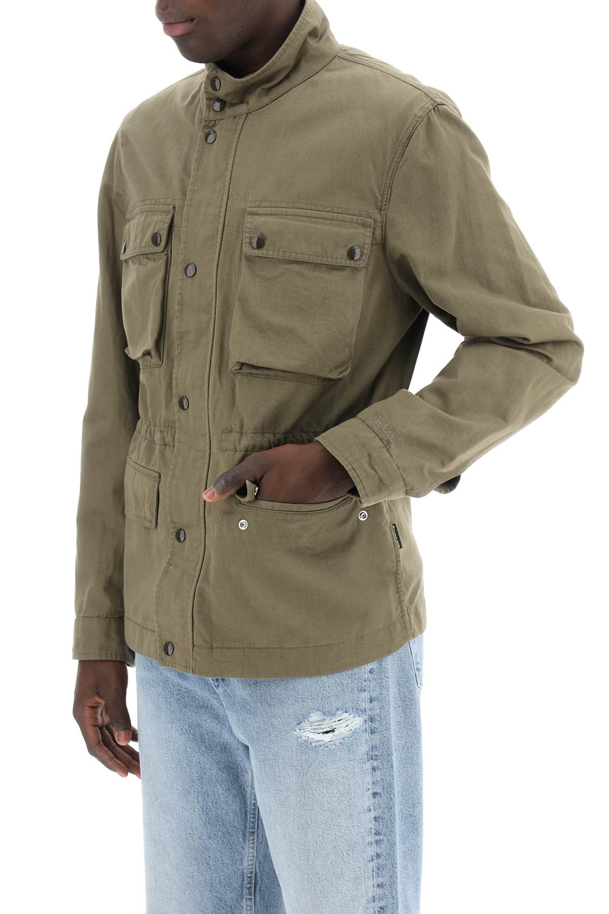 Woolrich "field jacket in cotton and linen blend"