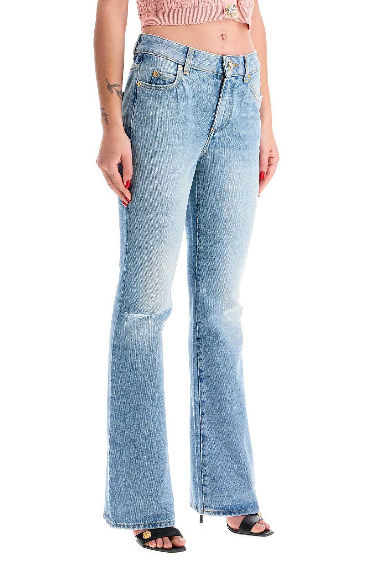 Balmain flare mid-rise jeans with