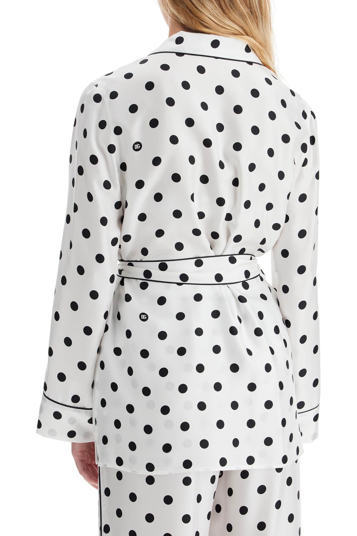 Dolce & Gabbana silk polka dot pajama shirt