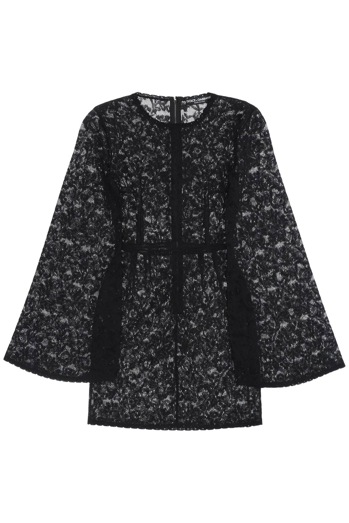 Dolce & Gabbana mini dress in floral openwork knit