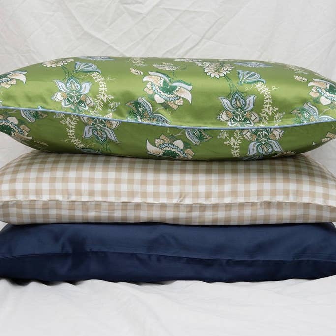 Green Floral - Luxury Silk Pillowcase Glam Steals  silk pillowcase Ever You silk pillowcase