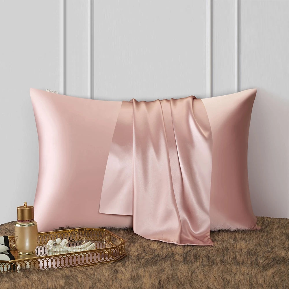 High-Quality 100% Mulberry Silk Pillowcase with 22 Momme Thickness - Pink Glam Steals  silk pillowcase Ador Nicci 