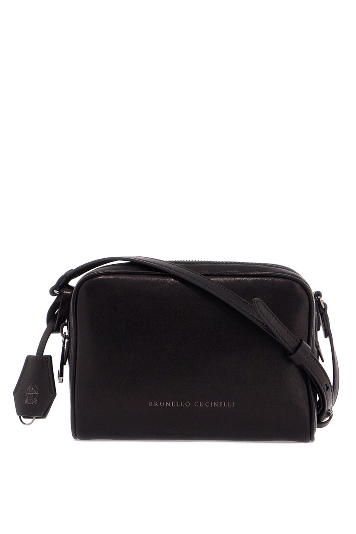 Brunello Cucinelli mini leather boston crossbody bag with shoulder strap