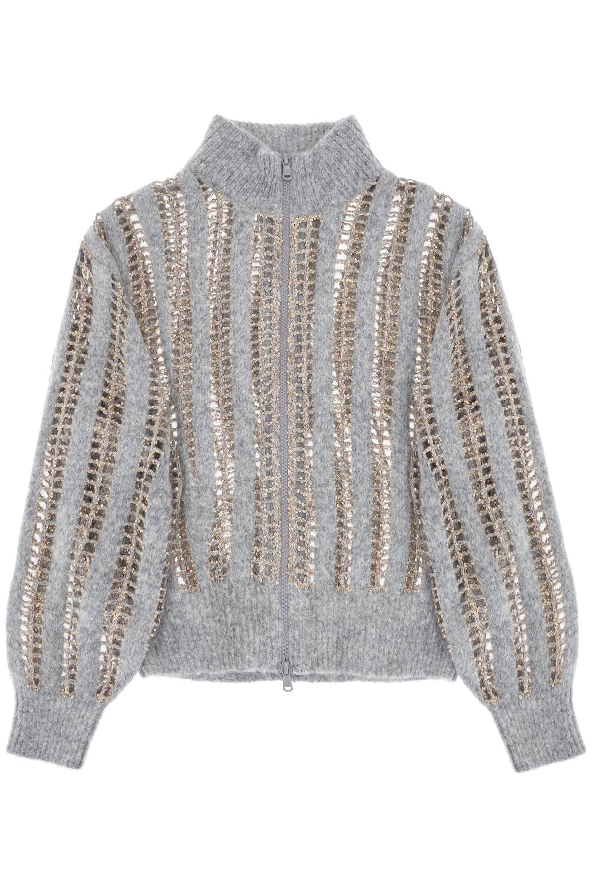 Brunello Cucinelli dazzling net zip-up card