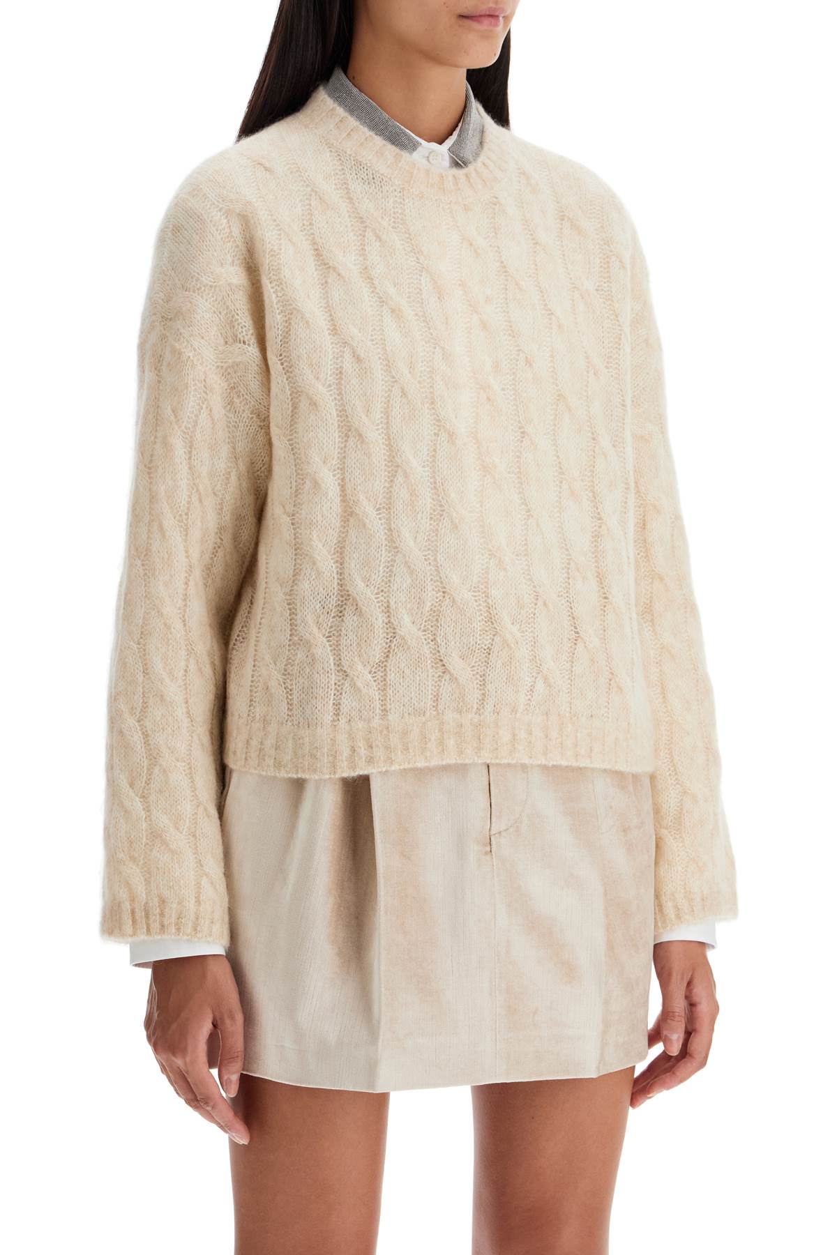 Brunello Cucinelli knitted wool and mohair cable-k