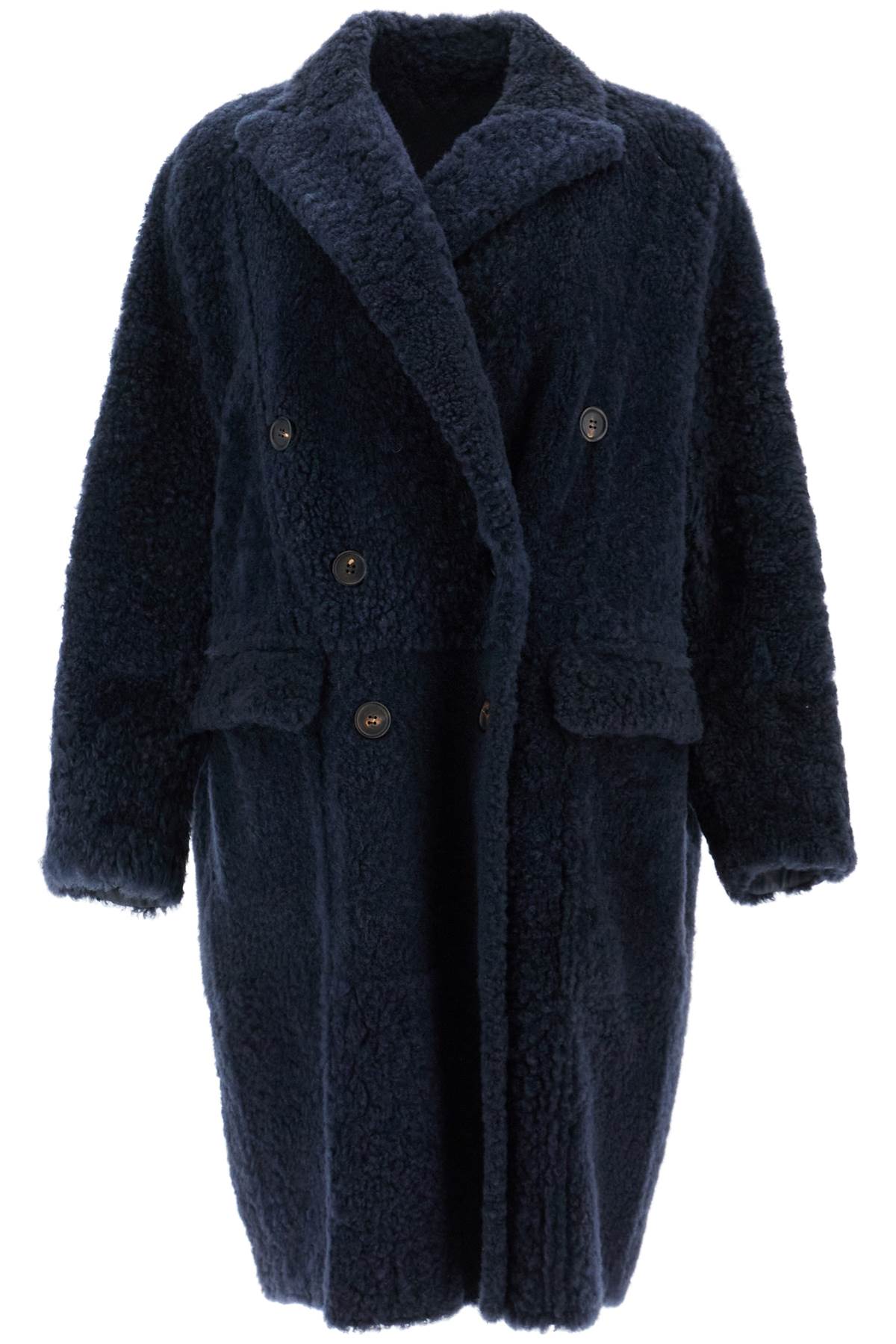 Brunello Cucinelli shearling frosty effect coat