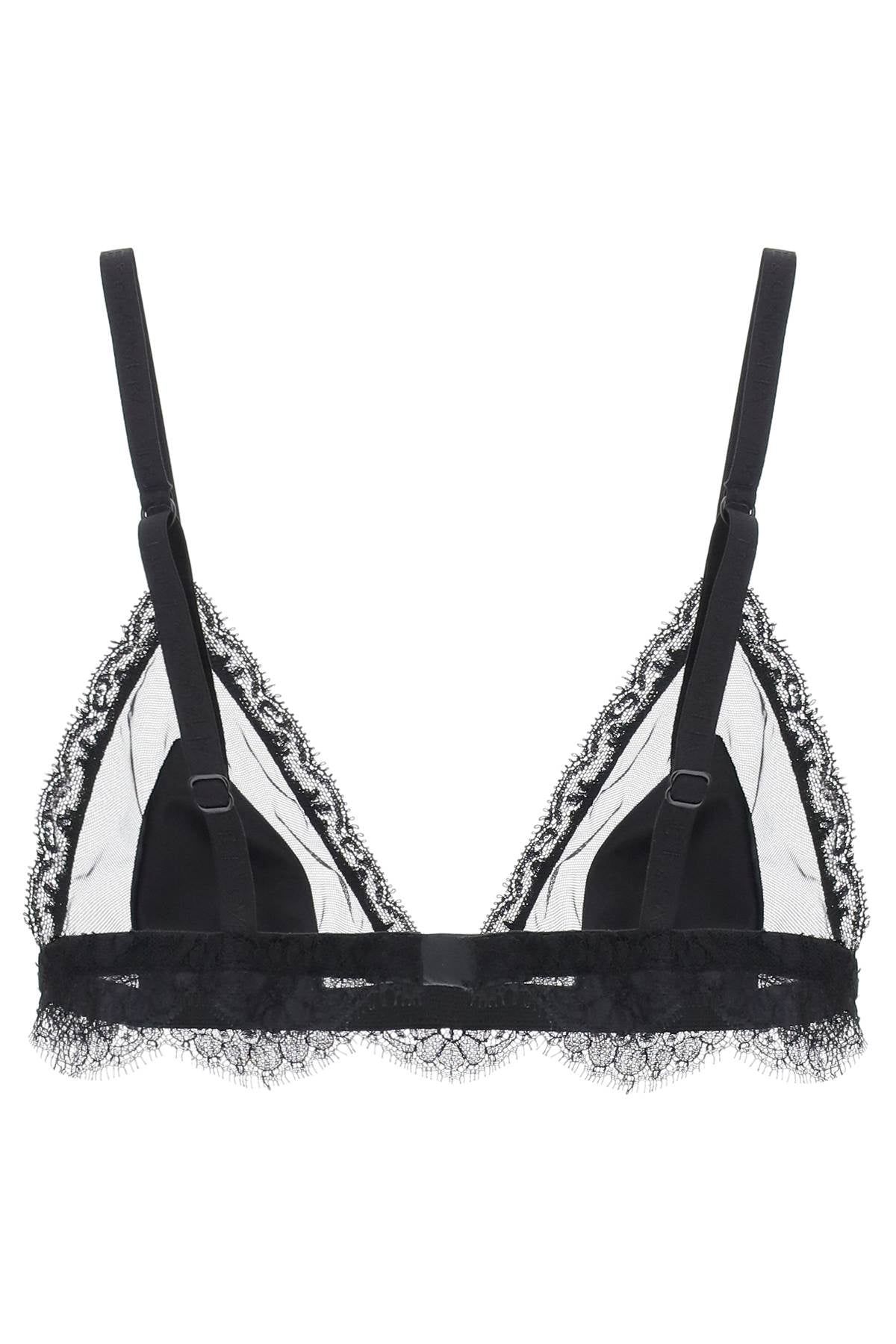 Dolce & Gabbana triangle satin and lace bra