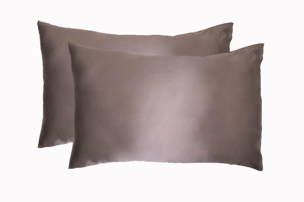 Silk Pillowcase Set - Charcoal Grey Glam Steals  silk pillowcase R+R Collective 